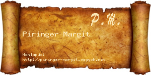 Piringer Margit névjegykártya